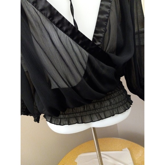 Guess womens Total sheer 3/4 sleeve Blouse‎  size small - Picture 7 of 14